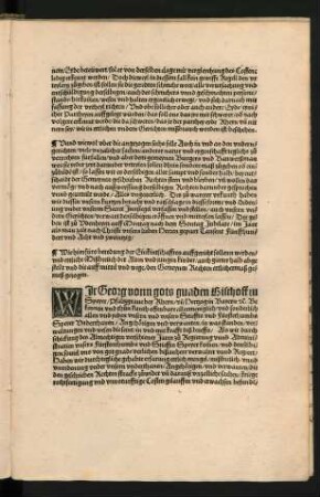 Wir Georg vonn gots gnaden Bischoff zu Speyer ... Bekennen und thun kunth offenbare allermeniglich/ und sonderlich allen und yeden unsern und unsers Stieffts und Fürstethumbs Speyer Underthanen ...