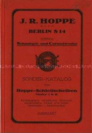 Sonder-Katalog über Hoppe-Schleifscheiben