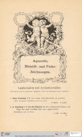 Aquarelle, Bleistift- und Feder-Zeichnungen (Nr. 1 - 186)