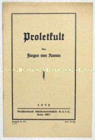 Propagandaschrift der DNVP über das Verhältnis der NSDAP zum Proletariat