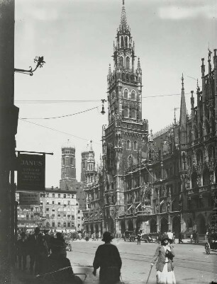 München, Neues Rathaus : München. Neues Rathaus. G. Hauberisser. Ansicht von Südosten (über den Marienplatz)