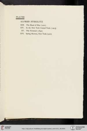 Alfred Stieglitz [list of plates]