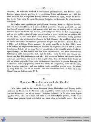 V. Epoche Marchettus und de Muris. 1300 bis 1380.