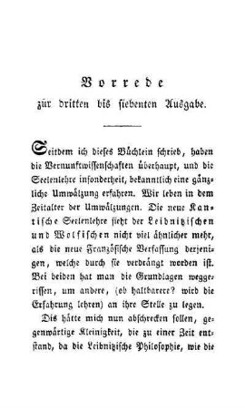 Vorrede zur dritten bis siebenten Ausgabe