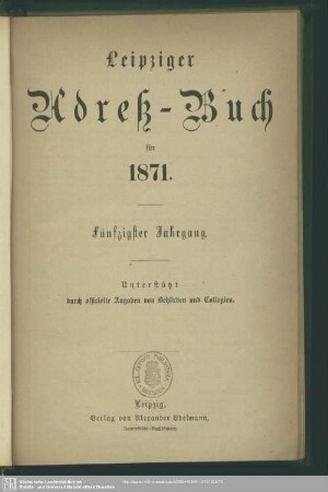 50.1871: Leipziger Adreß-Buch
