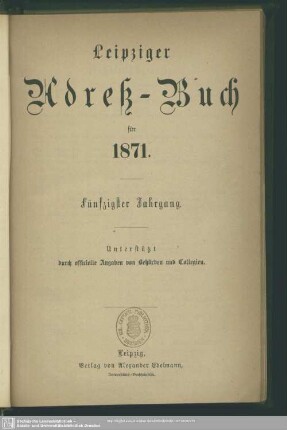 50.1871: Leipziger Adreß-Buch