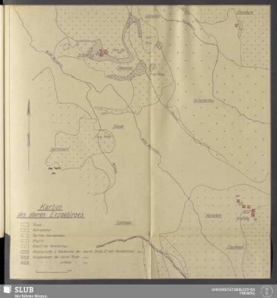 Abb. 73 Karte des Karbons im oberen Erzgebirge