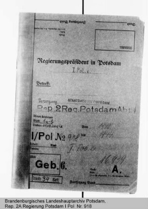 Personalangelegenheiten der Polizeibeamten, insbesondere ihre Versorgung. Allgemeines