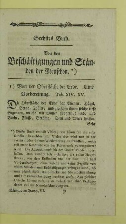 1) Von der Oberfläche der Erde. Eine Vorbereitung