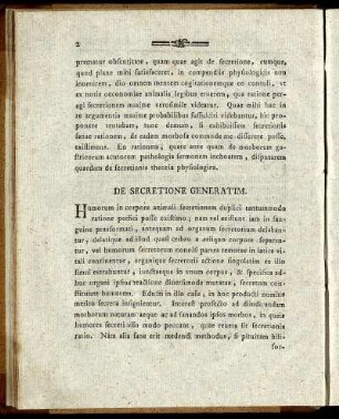 De Secretione Generatim.