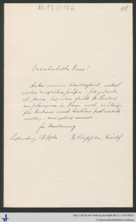Brief von Keppler vom 28.09.1919.