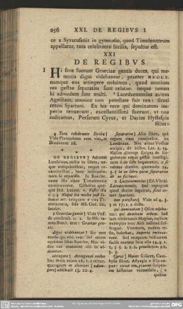XXI De Regibus
