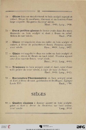 Sièges (Nr. 80-95)