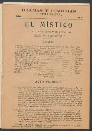 1920000400: El místico : drama en cuatro actos