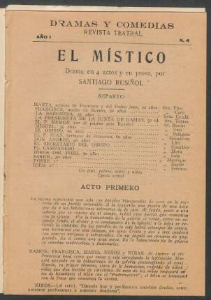 1920000400: El místico : drama en cuatro actos
