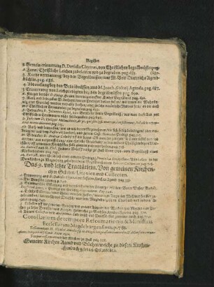 Corrolarium de tempore Reformationis & Ministris Ecclesiarum