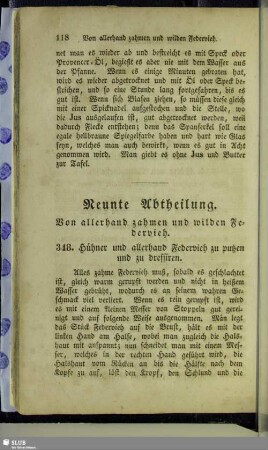 Neunte Abtheilung. Von allerhand zahmen und wilden Federvieh