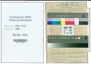 Entnazifizierung Alois Bender , geb. 09.03.1899 (Angest.)