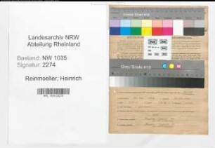 Entnazifizierung Heinrich Reinmoeller , geb. 31.05.1902 (Steiger)