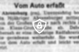 Vom Auto erfaßt