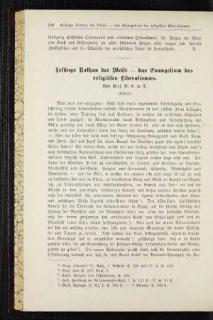 Lessings Nathan der Weise - das Evangelium des religiösen Liberalismus : (Schluß)