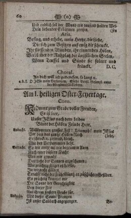 Am I. heiligen Oster-Feyertage – Am III. heiligen Pfingst-Feyer-Tage