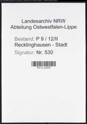 Namensverzeichnis Recklinghausen - Stadt II, Todesfälle