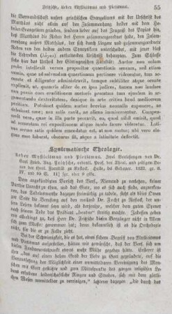 55-57 "Ueber Mysticismus und Pietismus" von Carl Fried. Aug. Fritzsche