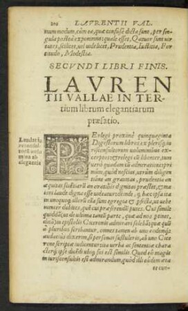 Laurentii Vallae In Tertium librum elegantiarum ...