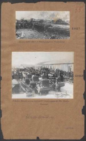 Von den Österreichern in Brand geschoßener Eisenbahnzug