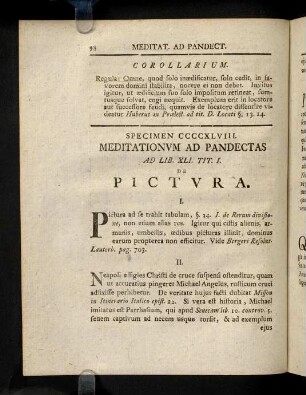 98-108, Meditat. Ad Pandect. Sp. CCCCXLVIII. De Pictvra. Meditat. Ad Pandect. SP. CCCCXLIX. De Commixtione.