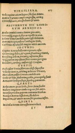 Argumenta XII. Librorum Aeneidos.