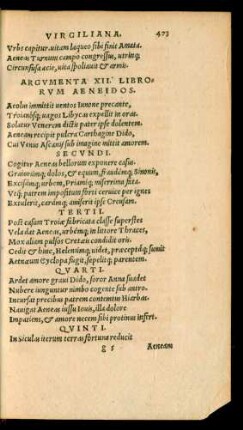 Argumenta XII. Librorum Aeneidos.
