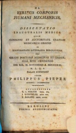 De Viribus Corporis Humani Mechanicis