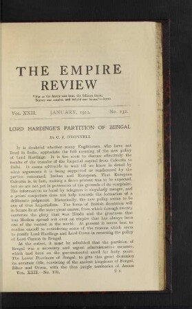 Vol. 22. January, 1912. No. 132.