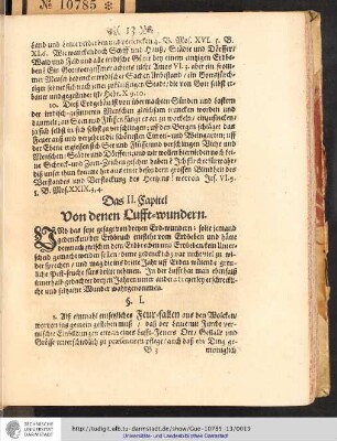 Das II. Capitel: Von denen Lufft-Wundern