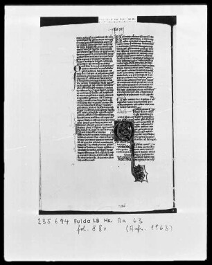 Glossa ordinaria in Jeremiam et Threnos — Initiale Q, Folio 88verso