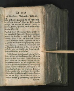 Extract des Königlichen Allerhöchsten Privilegii.