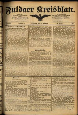 Ausgabe vom Dienstag, den 12. Februar 1907.