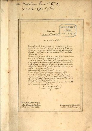 Thronrede S. K. M. v. Bayern bey Eröffnung der Ständeversammlung am 17. Nov. 1827