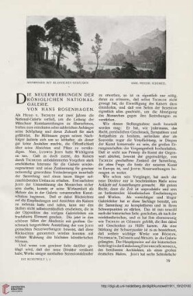 1: Die Neuerwerbungen der Königlichen Nationalgalerie