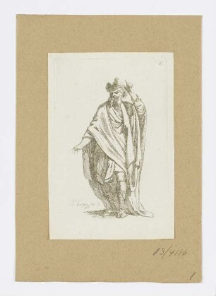 Bärtiger Mann in langem Gewand, Blatt 6 der Folge "Premier Recueill de Figures Drapées"