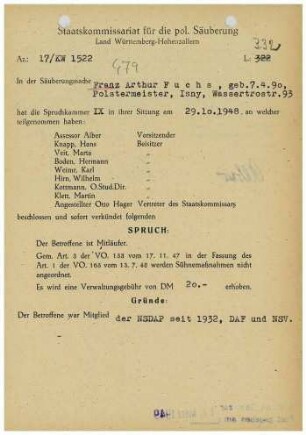 Fuchs, Franz Arthur