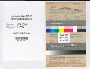 Entnazifizierung Hans Weinhold, geb. 29.06.1908 (Versich.Angest.)