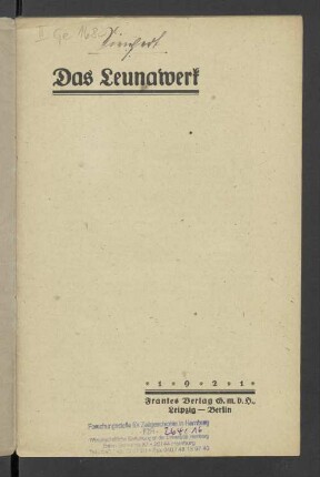 Das Leunawerk : Lehren aus der Märzaktion