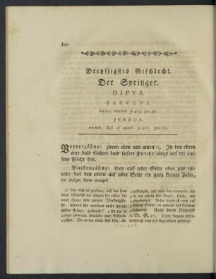 Dreyssigstes Geschlecht. Der Springer.