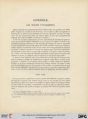 Appendice les Textes d'Oudjebten