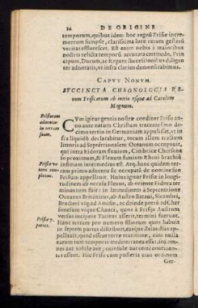 Caput Novum. Succincta Chronologia Rerum Frisicarum ...