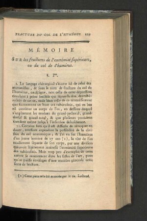 Mémoire sur les fractures de l'extrémité supérieure, ou du col de l'humérus.