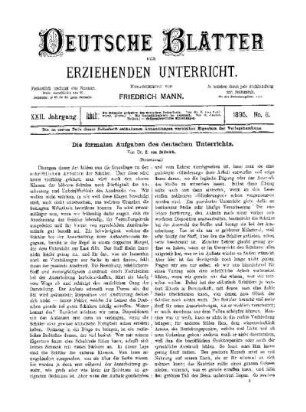 Die formalen Aufgaben des deutschen Unterrichts : (Fortsetzung)